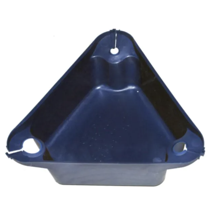 Typical rigid blue plastic plumbing tray